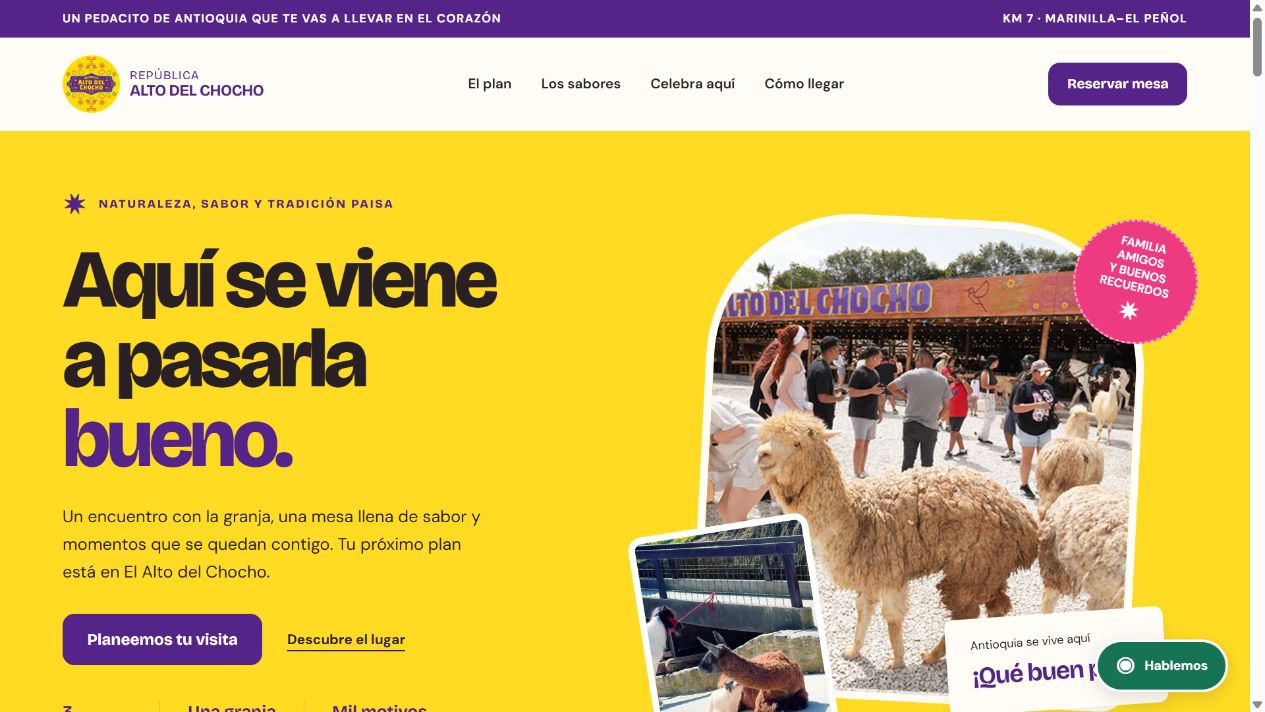 Propuesta de sitio para El Alto del Chocho